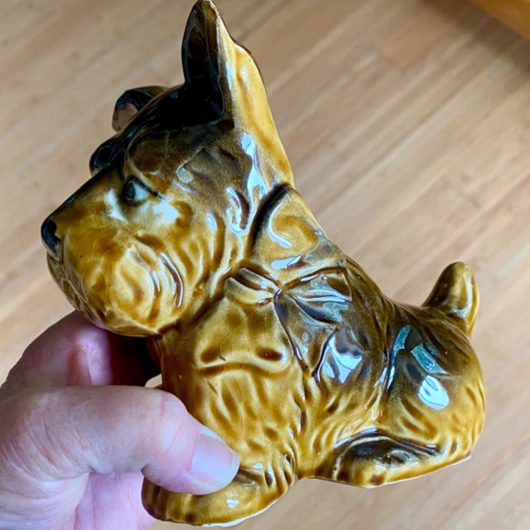 Gold Castle Porcelain Terrier Scotty Ceramic DOG Tea Candle Incense Holder Brown - Picture 5 of 10